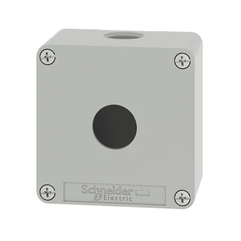 Schneider Electric XAPG19201 Die cast empty control station, Harmony XAP, XB2 SL, zinc alloy, grey, 1 cut out, 22mm, 80x80x51.5mm — Controllers & Regulators