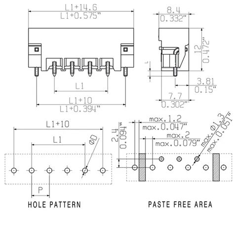 Weidmuller 1838570000 PCB Plug-in Connector 5.08mm 15 Poles 180° Solder Pin 3.2mm Black — Accessori generali