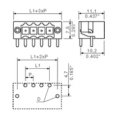Weidmuller 1805370000 PCB Plug-in Connector SL-SMT 3.50/08/90LF 1.5SN BK RL — General Accessories