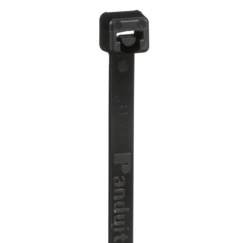 Panduit PLT4S-C0 Pan-Ty® PLT4S-C0 Cable Tie, Black, UV PA6.6, 14.5"L, 50lb, PK100 — Connectors & Plugs