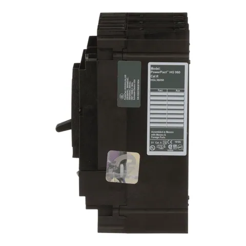 Schneider Electric HGL36050 Circuit breaker, PowerPacT H, 50A, 3 pole, 600VAC, 18kA, lugs, thermal magnetic, 80% — Accessori generali