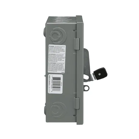 Schneider Electric D321N Safety switch, general duty, fusible, 30A, 3 pole, 7.5hp, 240VAC, NEMA 1, neutral factory installed — General Accessories
