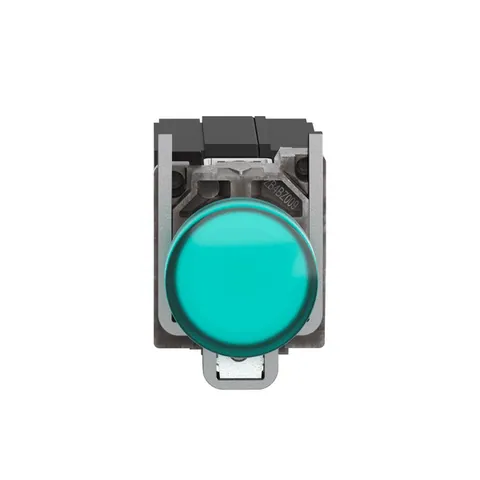 Schneider Electric XB4BV33 Pilot light, Harmony XB4, metal, green, 22mm, plain lens with BA9s bulb, 110...120V AC — General Accessories