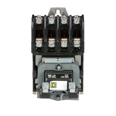 Schneider Electric 8903LO40V02 Contactor, Type L, multipole lighting, electrically held, 30A, 4 pole, 600V, 110/120VAC 50/60Hz coil, open style — General Accessories