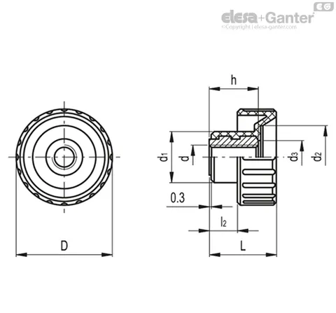 Elesa+Ganter BT.16 FP-M5 BT.16 FP-M5 Knurled Grip Knob — General Accessories