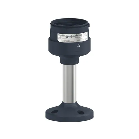 Schneider Electric XVUZ02 Fixing plate with 100mm aluminium pole for modular tower lights, Harmony XVU, black, 60mm — Accessories