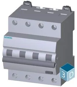 Siemens 5SU1346-7FP16 RCBO, 6 kA, 4P Type A, 30 mA, C-Char, In: 16A Un: 400V — Sterowniki PLC
