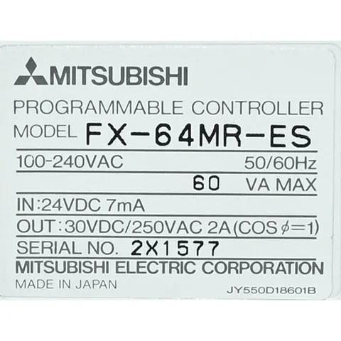 Mitsubishi FC-64MR-ES FX-64MR-ES Programmable Controller — Sterowanie i HMI