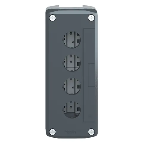 Schneider Electric XALD04H7 Empty control station, Harmony XALD, XALK, plastic, dark grey lid, light grey base, 4 cut out, UL CSA certified — Schaltschränke & Gehäuse