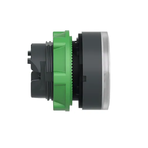 Schneider Electric ZB5AW313 Head for illuminated push button, Harmony XB5, plastic, white flush, 22mm, universal LED, spring return, plain lens — Switches & Modular Apparatus