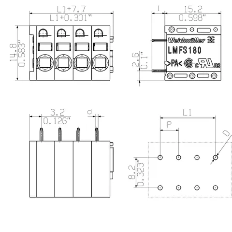 Weidmuller 1330440000 LMFS 5.00/03/180 3.5SN OR BX — Accessori generali