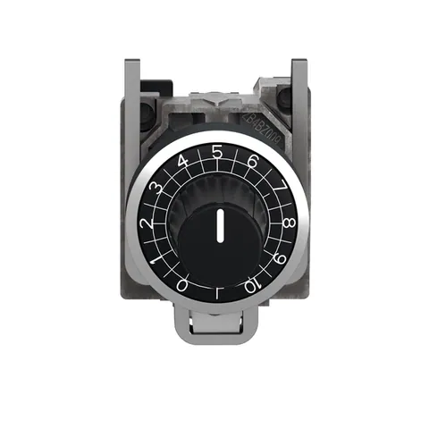 Schneider Electric ZB4BD912 Potentiometer head, Harmony XB4, metal,black, 22mm, for use with 6mm shaft — Interruttori e apparecchiature modulari