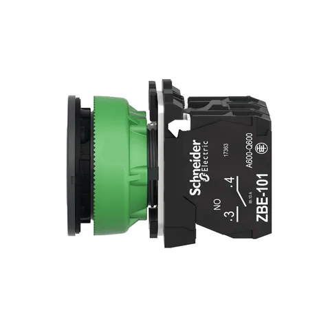 Schneider Electric XB5FW31M5 Illuminated push button, Harmony XB5, antimicrobial, plastic, white, 30mm, universal LED, 1NO + 1NC, 230...240V AC — Switches & Modular Apparatus