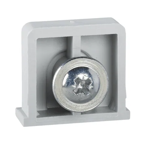 Schneider Electric NSYTCSPLM plastic nut and self taping screw placed in the notches of PLM for DIN rail — General Accessories