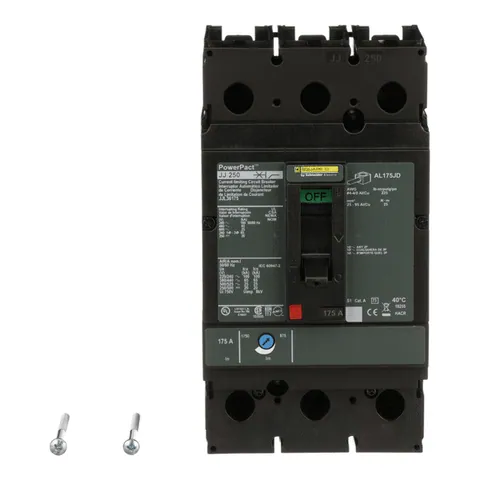Schneider Electric JJL36175 Circuit breaker, PowerPacT J, 175A, 3 pole, 600VAC, 25kA, lugs, thermal magnetic, 80% — Allgemeines Zubehör