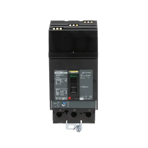 Schneider Electric JGA36225 Circuit breaker, PowerPacT J, 225A, 3 pole, 600VAC, 18kA, I-Line, thermal magnetic, 80%, ABC — General Accessories