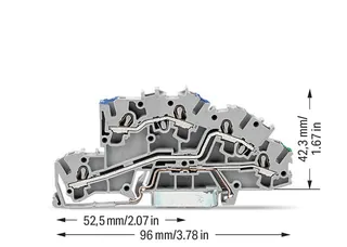 Wago 2003-7646 Multilevel installation terminal block; with operating slots; 2.5 mm²; N/L/PE; Push-in CAGE CLAMP®; 2,50 mm²; gray — Terminal Blocks