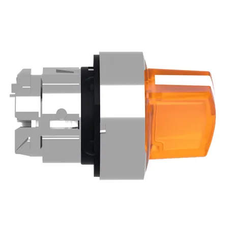 Schneider Electric ZB4BK1253 Head for illuminated selector switch, Harmony XB4, metal, orange handle, 22mm, universal LED, 2 positions, stay put — Accesorios generales