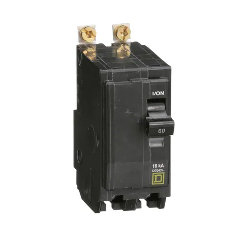 Schneider Electric QOB260 Mini circuit breaker, QO, 60A, 2 pole, 120/240VAC, 10kA, bolt on mount — General Accessories