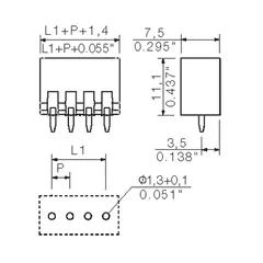 Weidmuller 1604510000 PCB Plug-In Connector SL 3.50/06/180G 3.2SN OR BX — General Accessories