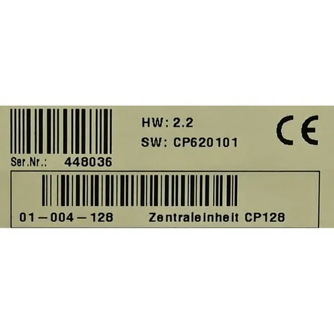 Lisec CP128 CP128 Central Processing Unit (HW 2.2, SW CP620101) — Control & HMI