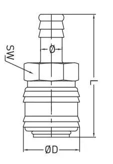 PNEUMAT SYSTEM 243.45-B Quick Coupler NW7.2 Double-Sided for 9-inch Hose — Couplings & Fittings