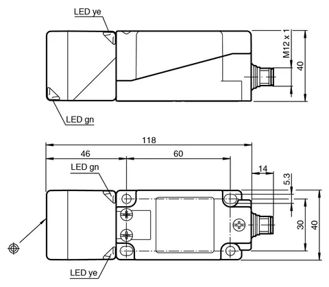 Pepperl+Fuchs NBN40-U1-E2-V1 Inductive sensor — Proximity & Inductive Sensors
