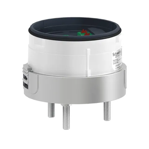 Schneider Electric XVUZ01Q Fixing unit for modular tower lights, Harmony XVU, silver, 60mm, 3 pins direct mounting — Accesorios generales