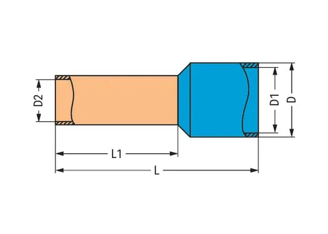 Wago 216-242 Ferrule; Sleeve for 0.75 mm² / 18 AWG; insulated; electro-tin plated; electrolytic copper; gastight crimped; acc. to DIN 46228, Part 4/09.90; gray — Industrial Cables & Wires
