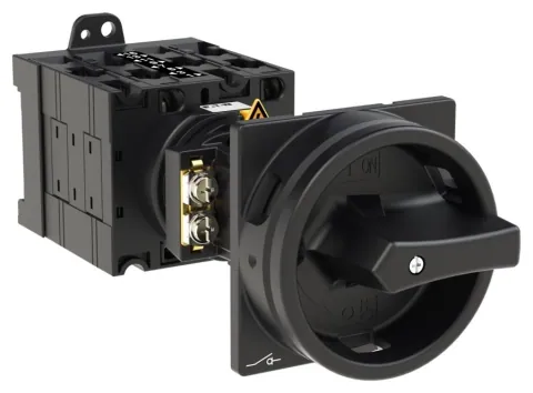 Eaton 002689 Main Switch T3, 32 A, 4 Contact Units, 6 Pole, STOP Function, Black Rotary Handle — Control & HMI