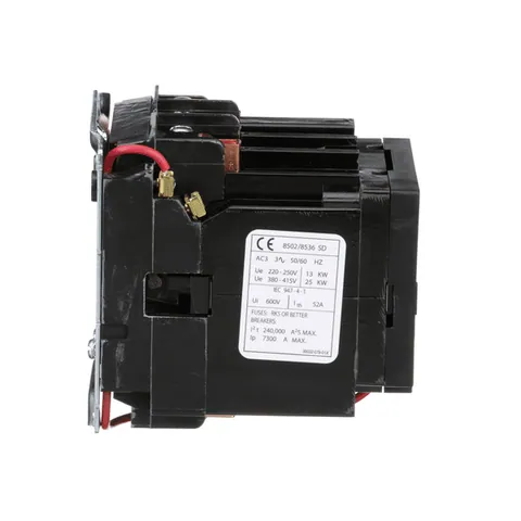 Schneider Electric 8502SDO2V08 NEMA Contactor, Type S, nonreversing, Size 2, 45A, 25HP at 575VAC, 3 phase, up to 100kA, 3 pole, 208VAC coil, open — General Accessories