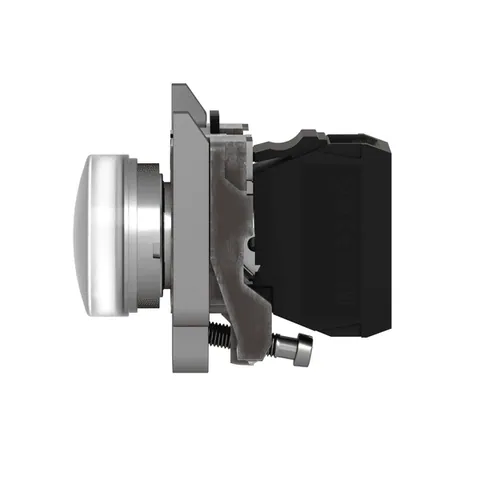 Schneider Electric XB4BVB1 Pilot Light, Harmony XB4, Metal, White, 22mm, Universal LED, Plain Lens, 24V AC/DC — Control & HMI