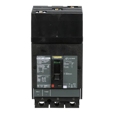 Schneider Electric HJA36080 PowerPacT H-Frame Circuit Breaker, 80A, 3 Pole, 600VAC, 25kA, I-Line, Thermal Magnetic — Accessori generali