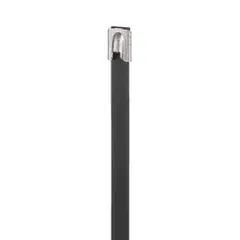Panduit MLTFC2H-LP316 Pan-Steel® MLTFC2H-LP316 Cable Tie, PET Coated SS 316, Black, Heavy, 2" Dia. — Connectors & Plugs
