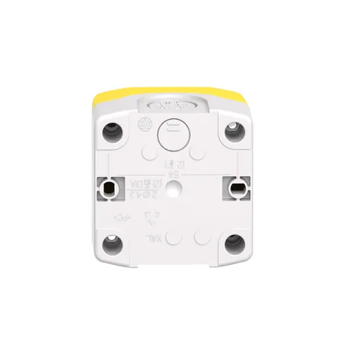Schneider Electric XALK84W3BG Harmony XALD, XALK, Control station, plastic, yellow lid, 1 illuminated emergency stop, white/red fixed, turn to release, , 1NO 2NC, 24 V AC/DC — Schalter & modulare Geräte