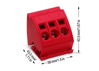 Wago 812-113 Busbar terminal block; for (10 x 3) mm busbars; without push-buttons; CAGE CLAMP®; 16,00 mm²; red — General Accessories