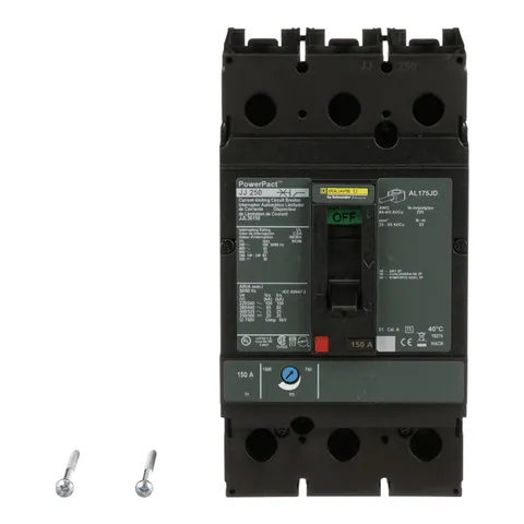 Schneider Electric JJL36150 Circuit breaker, PowerPacT J, 150A, 3 pole, 600VAC, 25kA, lugs, thermal magnetic, 80% — Accesorios generales