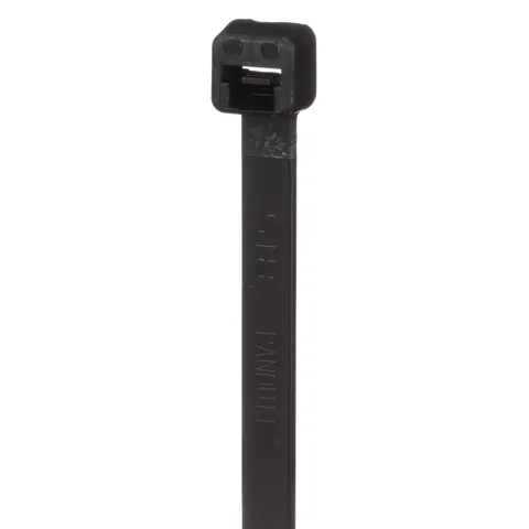 Panduit PLT2S-C0 Pan-Ty® PLT2S-C0 Cable Tie, Black, UV PA6.6, 7.4"L, 50lb, PK100 — Connectors & Plugs