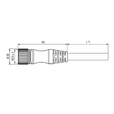 Weidmuller 1935510500 M23 Connector Cable 19-Pole 5m — Industrial Cables & Wires