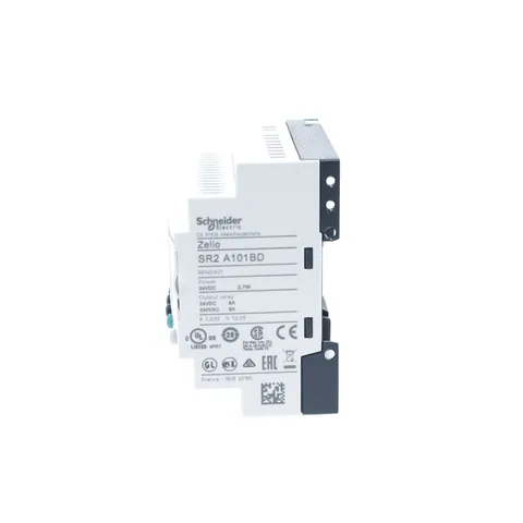 Schneider Electric SR2A101BD compact smart relay, Zelio Logic SR2 SR3, 10 IO, 24V DC, no clock, display — PLCs