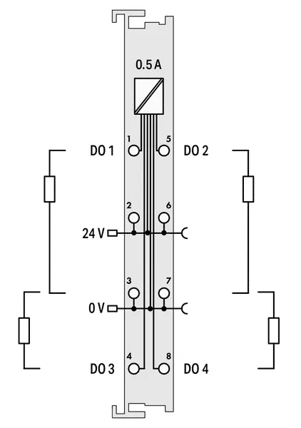 Wago 750-504 4-channel digital output; 24 VDC; 0.5 A — PLC Modules & Extensions