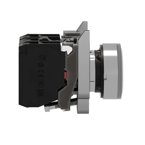 Schneider Electric XB4BW31B5 Illuminated push button, Harmony XB4, metal, white flush, 22mm, universal LED, plain lens, 1NO + 1NC, 24V AC DC — Switches & Modular Apparatus