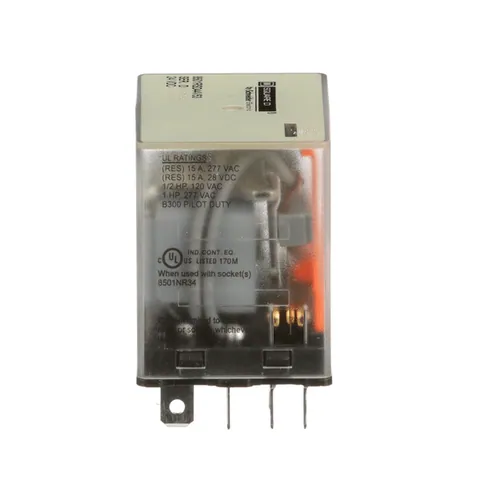 Schneider Electric 8501RSD44V53 Relay, Type R, plug in, miniature, 1HP at 277VAC, 15A resistive at 120VAC, 14 blade, 4PDT, 4NO, 4NC, 24VDC coil — General Accessories