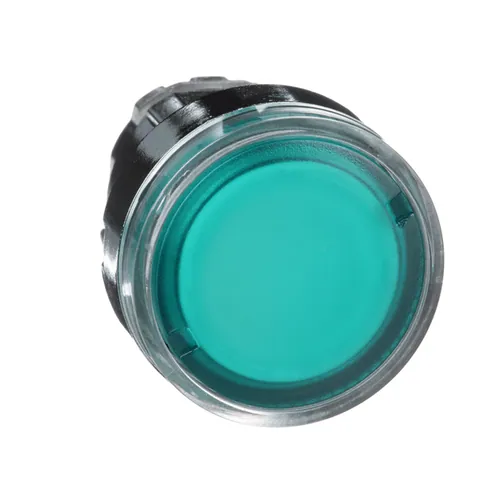 Schneider Electric ZB4BW33 Harmony, 22mm Push Button, illuminated pushbutton head, flush, spring return, green, for BA9s bulb — Switches & Modular Apparatus