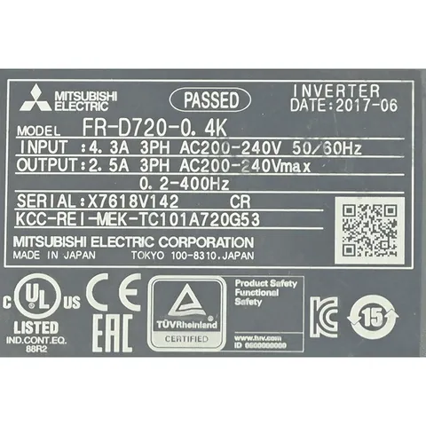 Mitsubishi FR-D720-0.4K Electric FR-D720-0.4K Inverter — VFDs & Frequency Converters