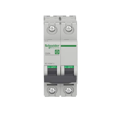 Schneider Electric M9F11225 Miniature circuit breaker (MCB), Multi9 C60N, 2P, 25A, C curve, 10kA (IEC/EN 60947-2) — Interruptores automáticos y fusibles
