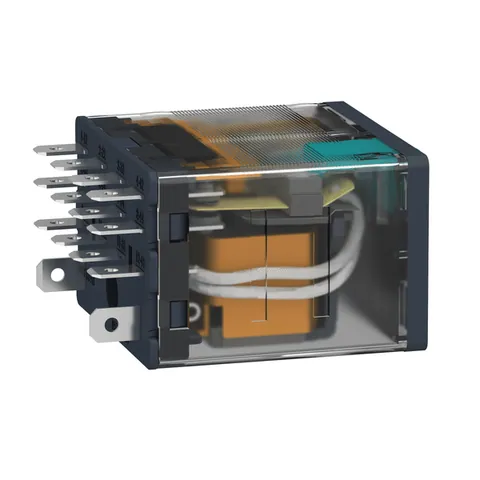 Schneider Electric RPM41BD plug-in relay, Harmony electromechanical relays, 15A, 4CO, lockable test button, 24V DC — Styczniki i przekaźniki