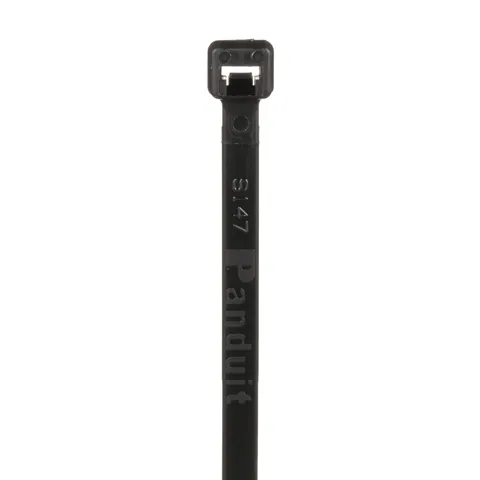Panduit PLT3I-M0 Pan-Ty® PLT3I-M0 Cable Tie, Black, UV PA6.6, 11.4"L, 40lb, PK1000 — Connectors & Plugs