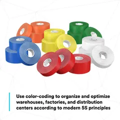 3M 7100254033 Durable Floor Marking Tape 971, Green, 4 in x 36 yd, 17 mil, 3 Rolls/Case, Individually Wrapped Conveniently Packaged — General Accessories