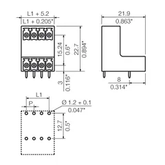 Weidmuller 1032140000 PCB Plug-in Connector 3.81 mm 12 Poles 90° Male Header THT Solder — General Accessories